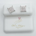 Square Diamond Earrings 10k white gold and diamond earrings
