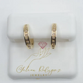 Gold Hoop 10k gold and diamond earrings