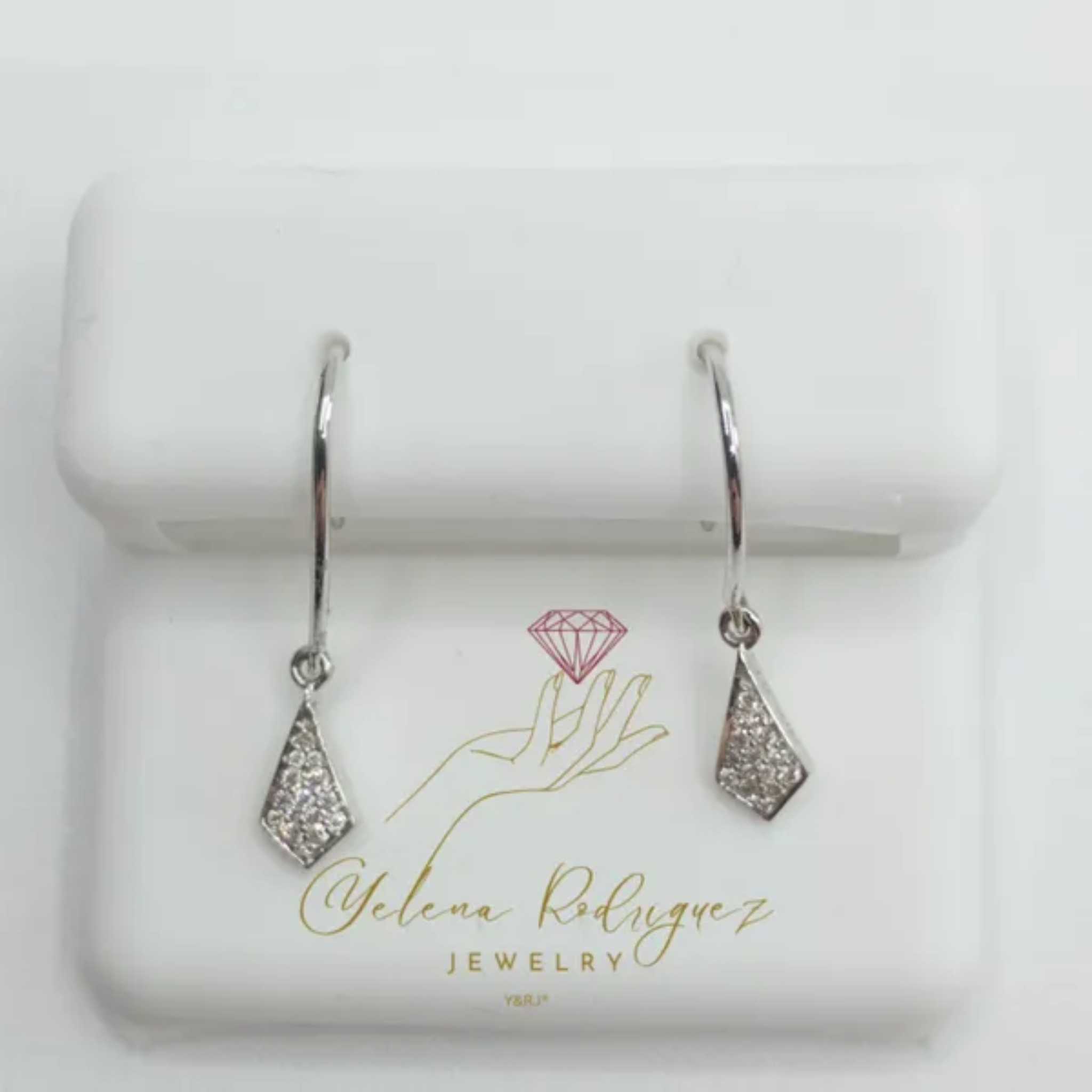 Drop Earrings 14k white gold and diamond earrings