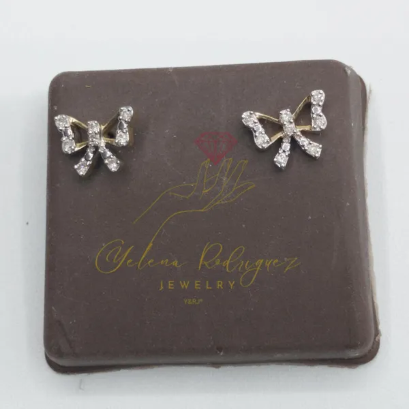 Bow Earrings10k gold and diamond earrings